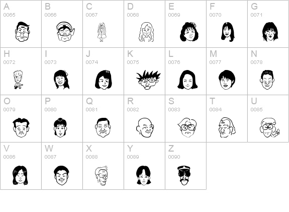 SakabePeople05 uppercase A-Z preview