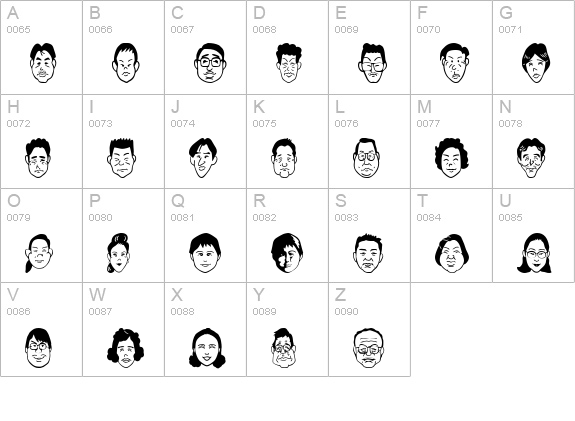 SakabePeople07 uppercase A-Z preview