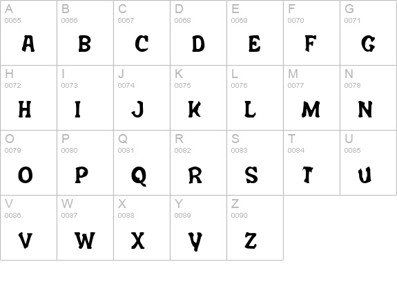 Salem Ergotism uppercase A-Z preview