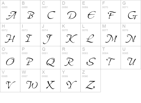 Saliere uppercase A-Z preview