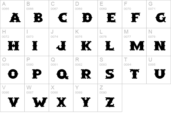 Saloon Regular uppercase A-Z preview