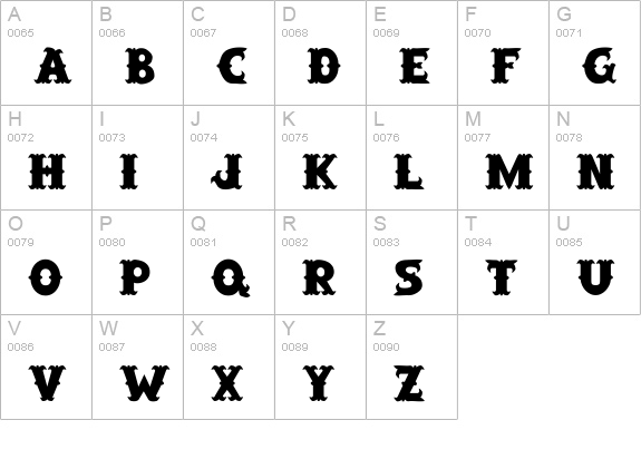 SaloonExt Th uppercase A-Z preview