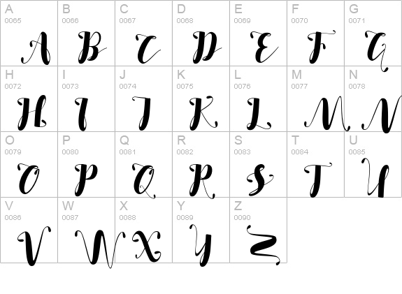 SALSABILLA uppercase A-Z preview