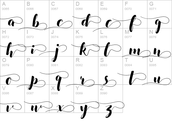 Salsabilla Swash uppercase A-Z preview