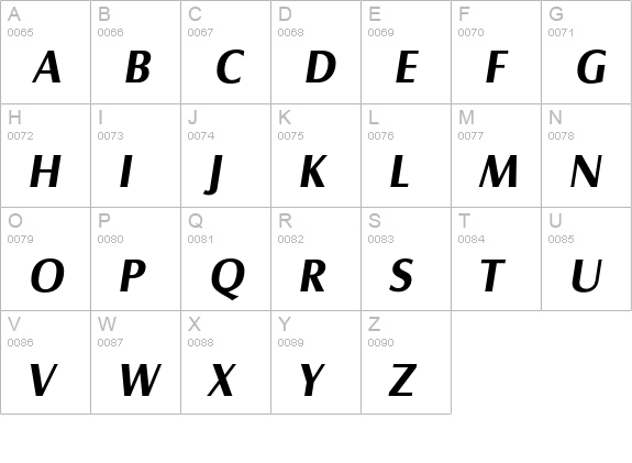 Salzburg-DemiBoldIta uppercase A-Z preview