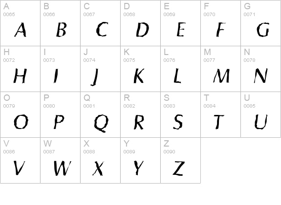 SalzburgRandom-Italic uppercase A-Z preview