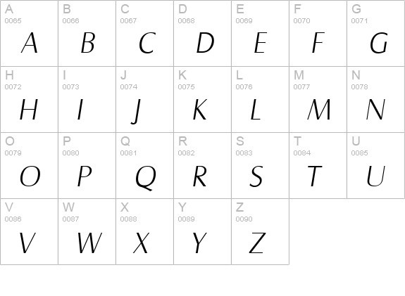 SalzburgSerial-Xlight-Italic uppercase A-Z preview