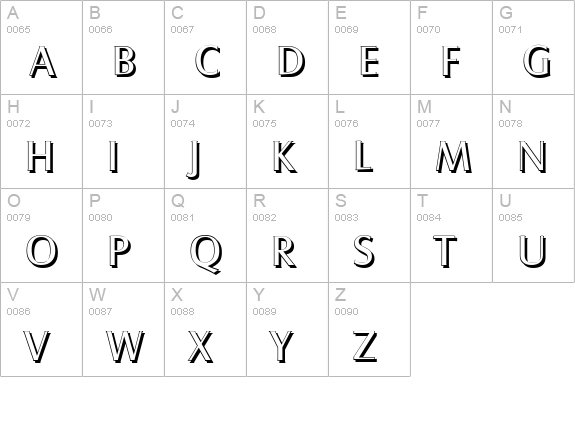 SalzburgShadow-Regular uppercase A-Z preview