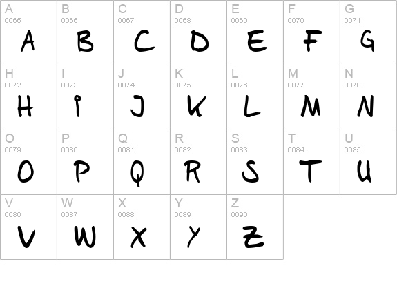 Sam's Handwriting uppercase A-Z preview