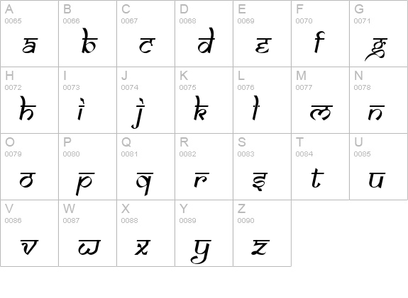 Samarkan Oblique uppercase A-Z preview