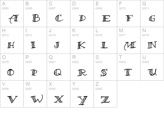 Samba! uppercase A-Z preview