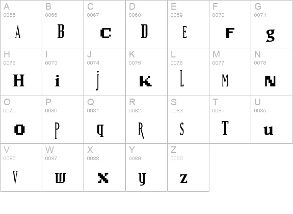 Sample uppercase A-Z preview