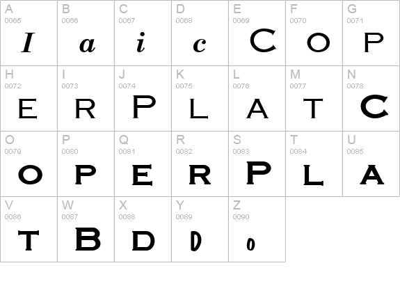 Sample ESF Normal uppercase A-Z preview
