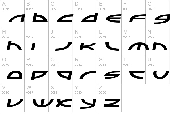 Sampler-Italic uppercase A-Z preview
