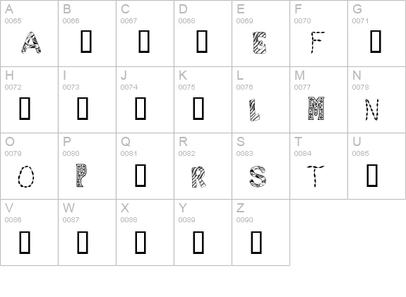 sampler number 1 uppercase A-Z preview