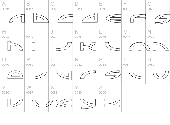 Sampler-Outline uppercase A-Z preview