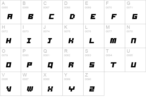 Samson Bold Oblique uppercase A-Z preview