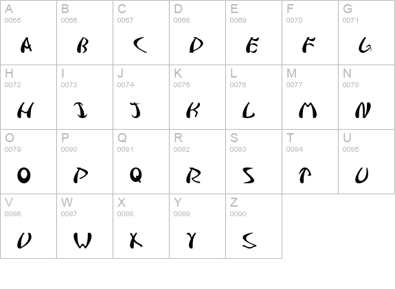 Samuraiheb uppercase A-Z preview