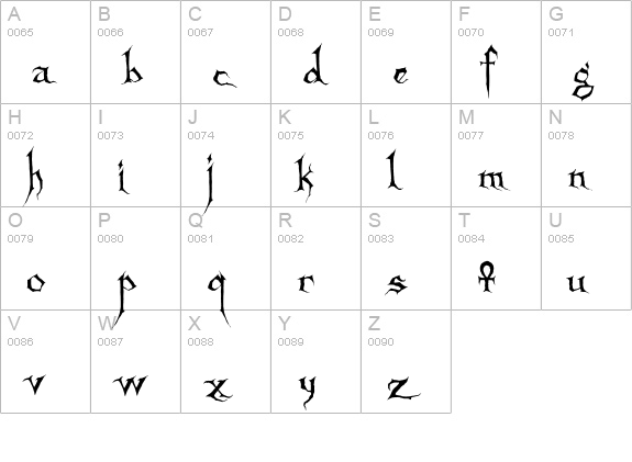 Sanctuary uppercase A-Z preview