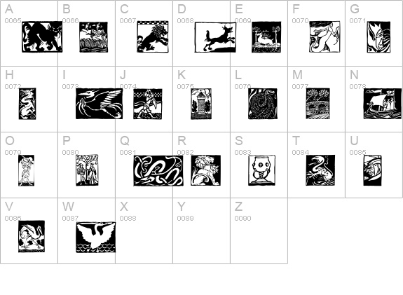 Sangraelâ„¢ uppercase A-Z preview