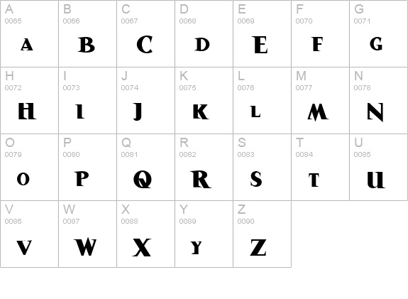 Sanitarium BB uppercase A-Z preview