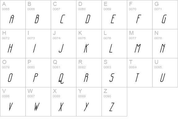 Sanity Italic uppercase A-Z preview