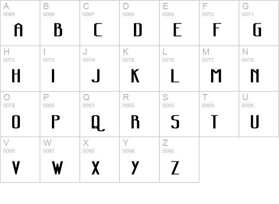 Sanity Wide Bold uppercase A-Z preview