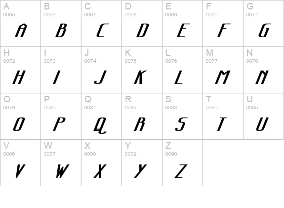 Sanity Wide Bold Italic uppercase A-Z preview