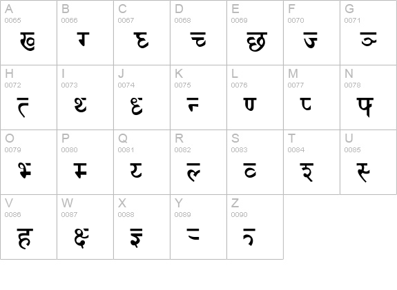 Sanskrit Bold uppercase A-Z preview