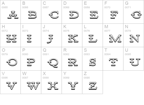 Santiago BTN Shadow uppercase A-Z preview
