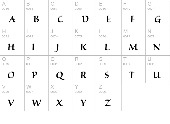 Sanvito Pro Semibold uppercase A-Z preview
