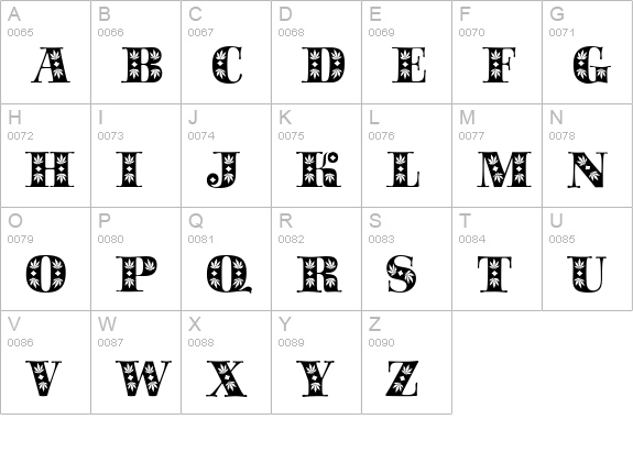 SapphireSativa uppercase A-Z preview