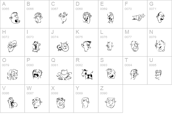 Sappy Mugs uppercase A-Z preview