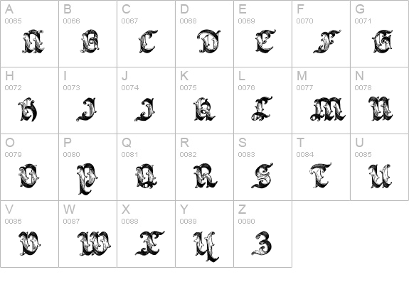 Saraband Lettering uppercase A-Z preview