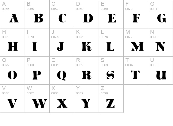 Sarajevo uppercase A-Z preview