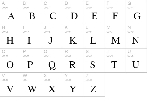 Saratoga uppercase A-Z preview