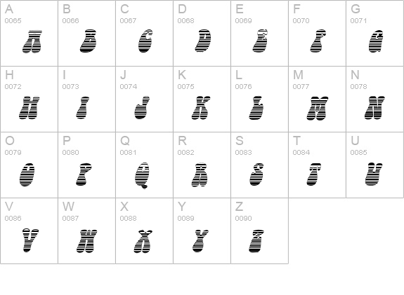 Sargoo Italic uppercase A-Z preview