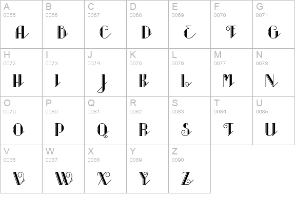 Sarsaparilla uppercase A-Z preview