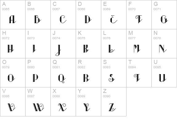 Sarsaparilla NF uppercase A-Z preview