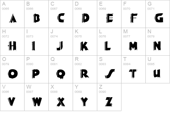 SashDisplayCaps uppercase A-Z preview