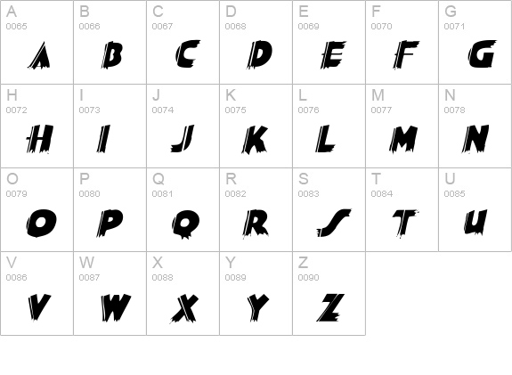 SashDisplayCaps Italic uppercase A-Z preview