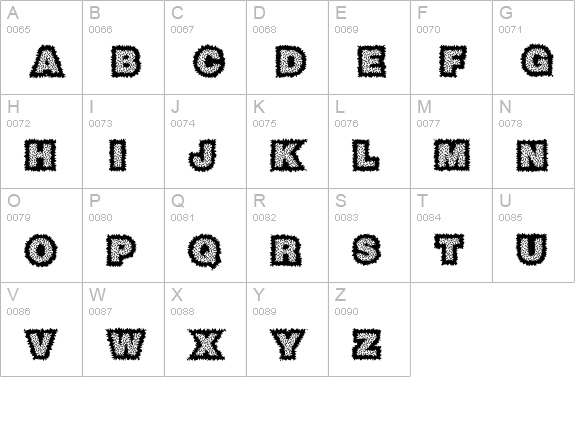 Sasquatch uppercase A-Z preview