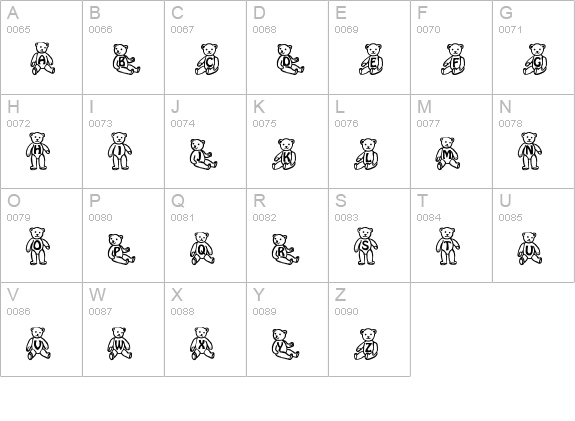 Sassys Teddys 1 uppercase A-Z preview