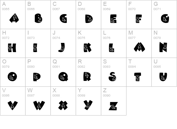 Sassys Teddys 2 uppercase A-Z preview