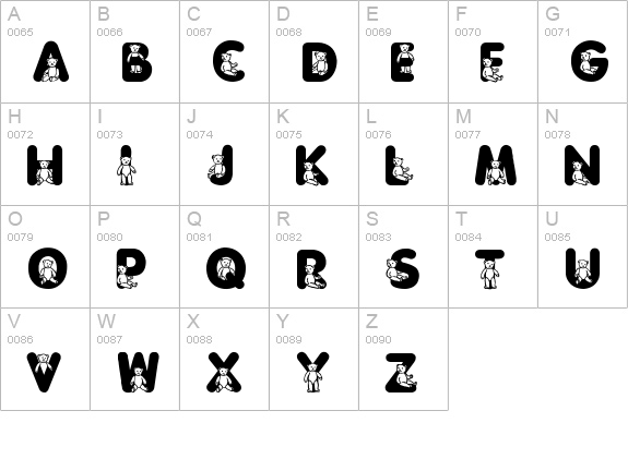 Sassys Teddys 3 uppercase A-Z preview