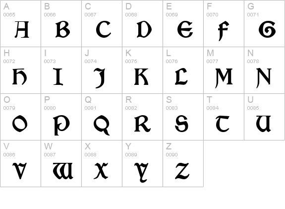 Satanick Regular uppercase A-Z preview