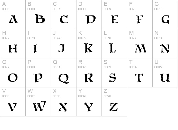 Satans Minions uppercase A-Z preview