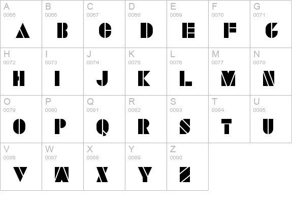 SAVARO STENCIL uppercase A-Z preview
