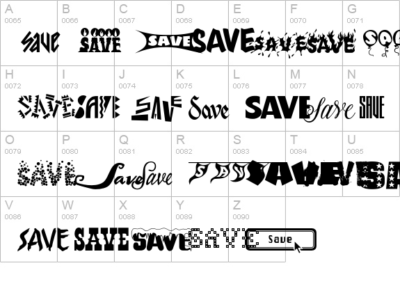 SavesAndSales uppercase A-Z preview