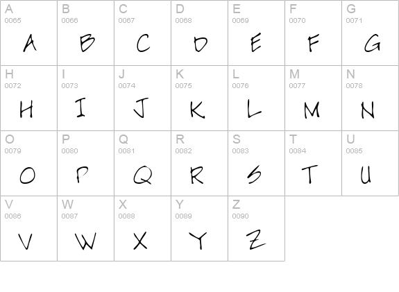 SawyersHand Regular uppercase A-Z preview